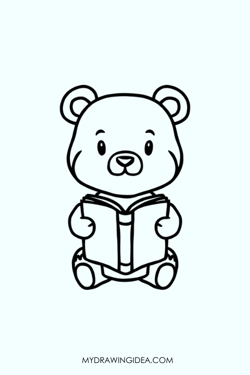 Bear Reading Book Drawing ideas