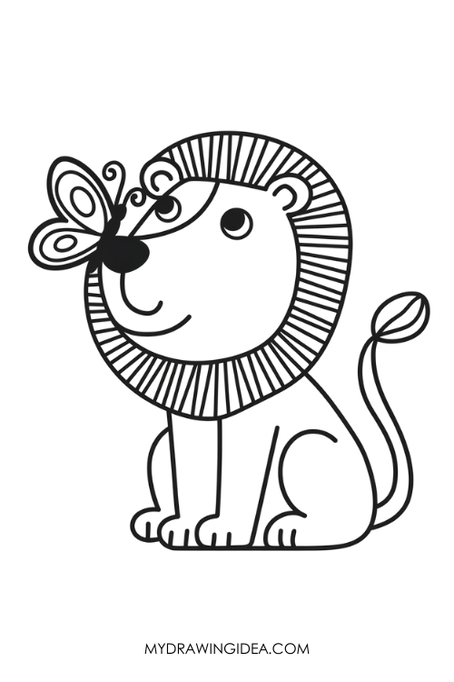 Lion with Butterfly Friend