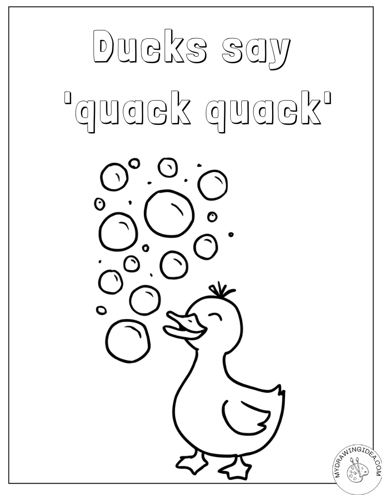 Joyful Duck Creating Bubble Magic Printable Duck Coloring Pages